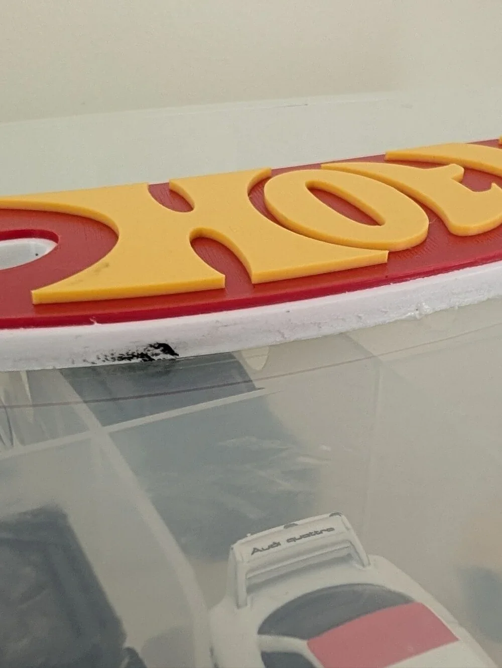 Clear Storage Case with Custom 3D-Printed Hot Wheels Emblem